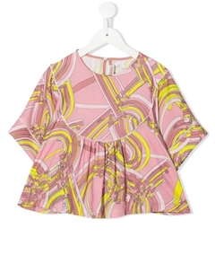 Топ с графичным принтом, розовый Pucci junior