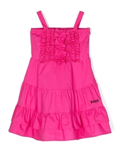 Платье с оборками и вставками, розовый Msgm kids