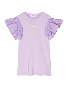 Платье с оборками и логотипом, фиолетовый Msgm kids