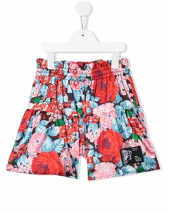 Шорты с цветочным принтом, красный Msgm kids