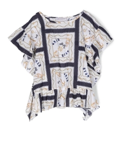 Блузка с абстрактным принтом, синий Monnalisa