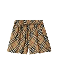Шорты в шахматную клетку с эластичным поясом Kids, бежевый Burberry