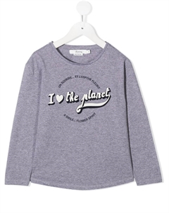 Топ с длинными рукавами и надписью, серый Bonpoint