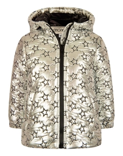 Стеганая куртка с капюшоном и вышивкой, золотистый Simonetta