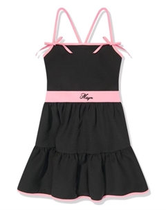 Платье с контрастной отделкой, черный Msgm kids