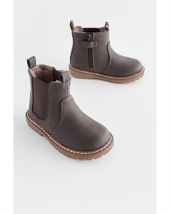 Ботинки челси с мехом, коричневый Next