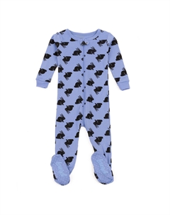 Детская хлопковая пижама с зайчиком, синяя Leveret