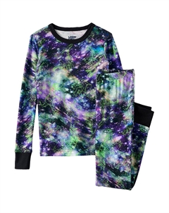 Пижамный комплект удобного кроя для детей 2–16 лет, цвет Blue Green Cosmos Lands' end