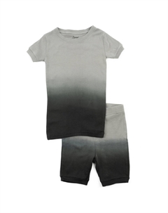 Детские короткие хлопковые пижамы из двух предметов для девочек, цвет Tie Dye Gray Leveret