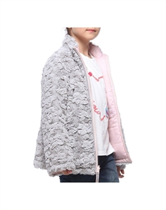 Двусторонняя флисовая куртка-пуховик для девочек, цвет Mulberry Ice Green Rokka&rolla