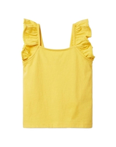 Трикотажный топ с развевающимися рукавами, желтый Janie and jack
