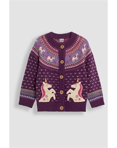 Вязаный кардиган с узором «фэр айл», фиолетовый Jojo maman bébé