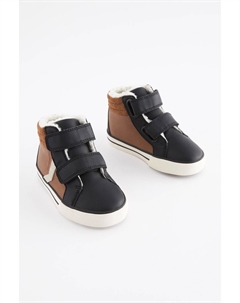 Ботинки детские утепленные, черно-коричневый Next