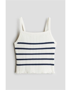 Майка в рубчик, белый H&m