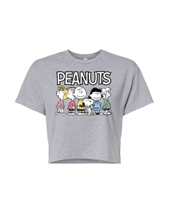 Укороченная футболка с рисунком Peanuts Crew для юниоров, серый Licensed character
