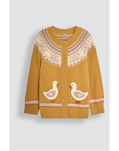 Вязаный кардиган с узором «фэр айл», желтый Jojo maman bébé
