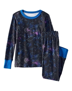 Пижамный комплект удобного кроя для детей 2–16 лет, цвет Black Galaxy Cosmos Lands' end