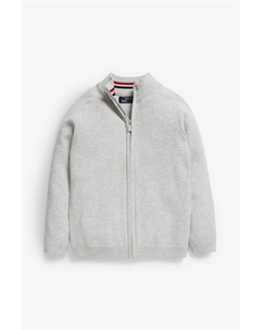 Вязаный кардиган застегивается на молнию, серый Next