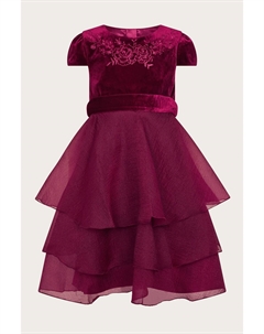 Мейбл вышита бархатное платье с оборками, красный Monsoon