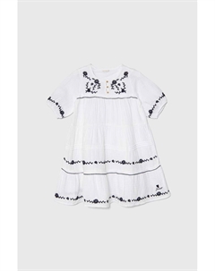 Платье из хлопка для девочки, белый Guess