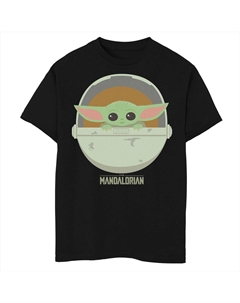 Футболка с рисунком «Колыбелька для мальчиков» для мальчиков 8–20 лет, «Звездные войны», «Мандалорец», «Детская кроватка» и портретом, черный Star wars