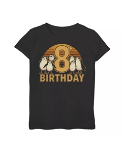 Футболка с рисунком «Поргс» в стиле ретро для девочек 7–16 лет «Звездные войны: последние джедаи» на 8-й день рождения Star wars