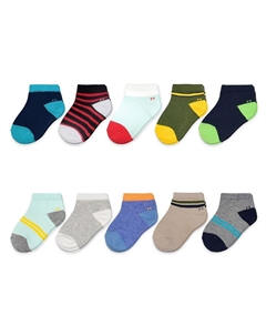 Набор из 10 носков для малышей и мальчиков до щиколотки, цвет Stripes Jumping beans