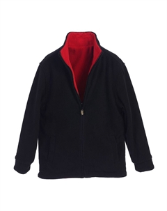Двусторонняя тяжелая куртка из флиса для мальчиков на молнии, цвет Black Red Gioberti