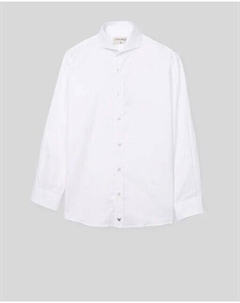 Однотонная рубашка для мальчика с длинными рукавами, белый Silbon
