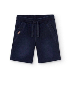 Плюшевые шорты для мальчика с карманами и кулиской, темно-синий Boboli
