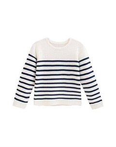 Полосатый свитер с круглым вырезом, темно-синий Dadati