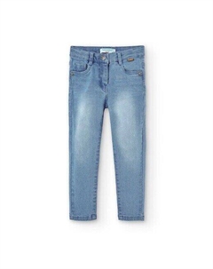 Джинсы стрейч для девочек с карманами, светло-синий Boboli