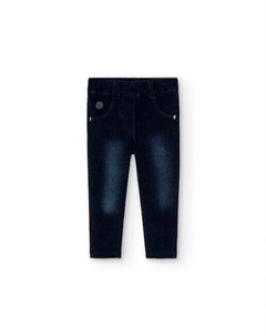 Плюшевые джинсовые брюки для девочки, темно-синий Boboli