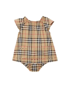 Платье Kids Vintage Check Dress With Bloomers, бежевый Burberry