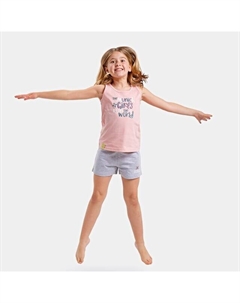 Пижама для девочек на бретелях и с круглым вырезом dh1301, розовый Munich