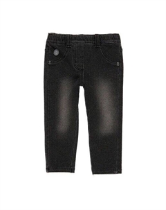 Плюшевые джинсовые брюки для девочки, черный Boboli