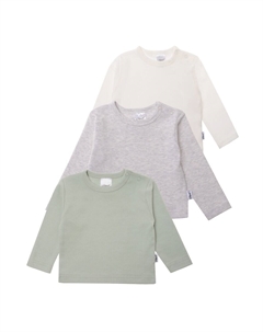 Лонгслив, бежевый/серый/зеленый Лилипут