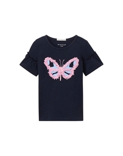 Футболка, ночной синий/светло-голубой Tom tailor