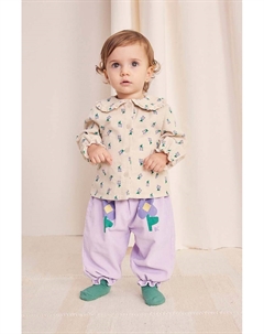 Хлопковые спортивные брюки для новорожденных Pansy Flower, фиолетовый Bobo choses