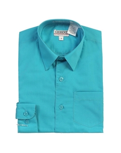 Детская однотонная классическая рубашка с длинными рукавами, цвет Teal Gioberti