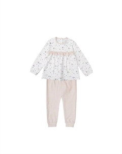 Длинная пижама для девочки с принтом, розовый Babidu