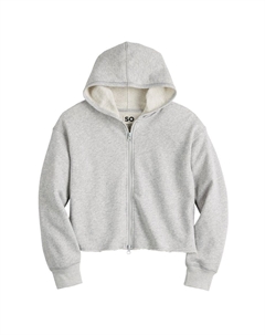 Адаптивная толстовка на молнии спереди для девочек 6–16 лет, цвет London Fog Heather So