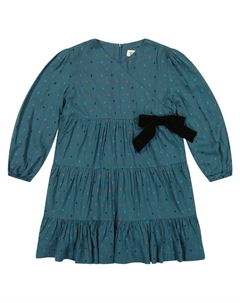 Платье с запахом в горошек, синий Teela nyc