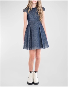 Темно-синее платье с воротником-бахромой Girls Ashley, темно-синий Zoe ltd