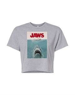 Укороченная футболка с рисунком Juniors' Jaws, серый Licensed character
