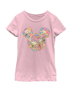 Футболка для девочек с изображением Микки Мауса и головы бабочек Диснея, розовый Disney
