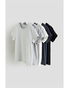 5 пар хлопковых футболок, серый H&m