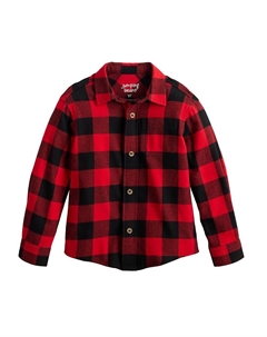Адаптивная фланелевая рубашка на пуговицах для мальчиков и мальчиков 4–12 лет, цвет Red Buffalo Jumping beans
