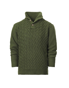 Вязаный свитер для мальчика с воротником-стойкой, цвет Olive Gioberti