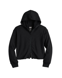 Адаптивная толстовка на молнии спереди для девочек 6–16 лет, цвет Black Luxe So